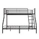 preview thumbnail 8 of 8, Modern Twin over Full Metal Bunk Bed with Guardrail and Ladder, Black