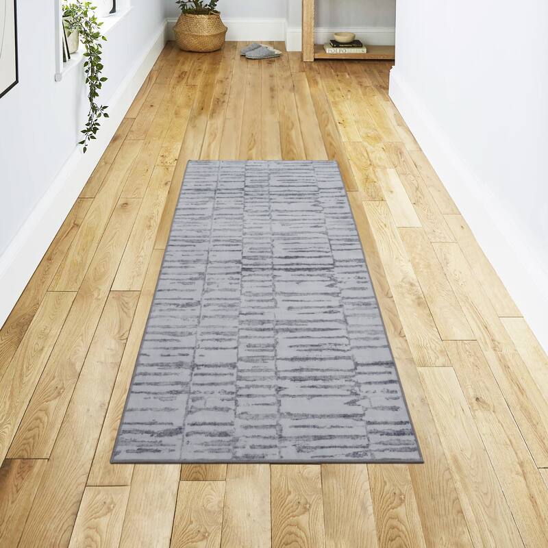 Jean Pierre New York Enderlin Stripe Dream Printed Chenille Rugs - 2x5 - Gray