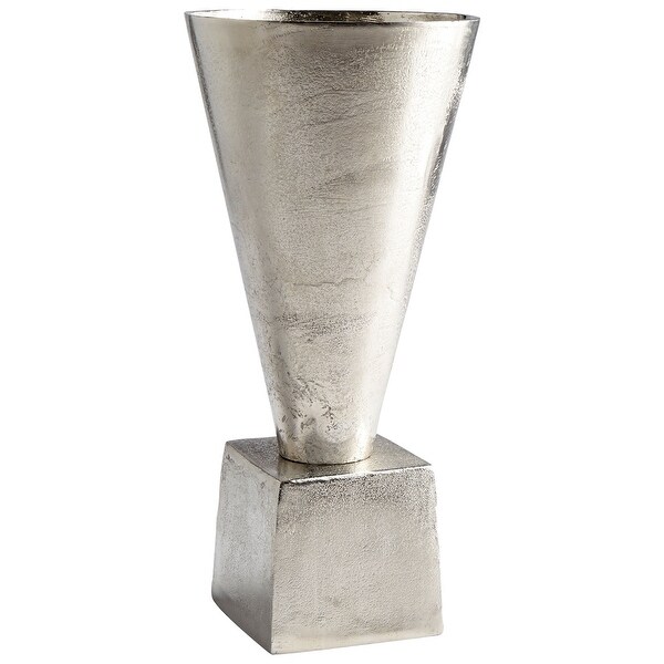 Cyan Design 08904 Mega 8-1/4" Diameter Aluminum Vase - Raw Nickel