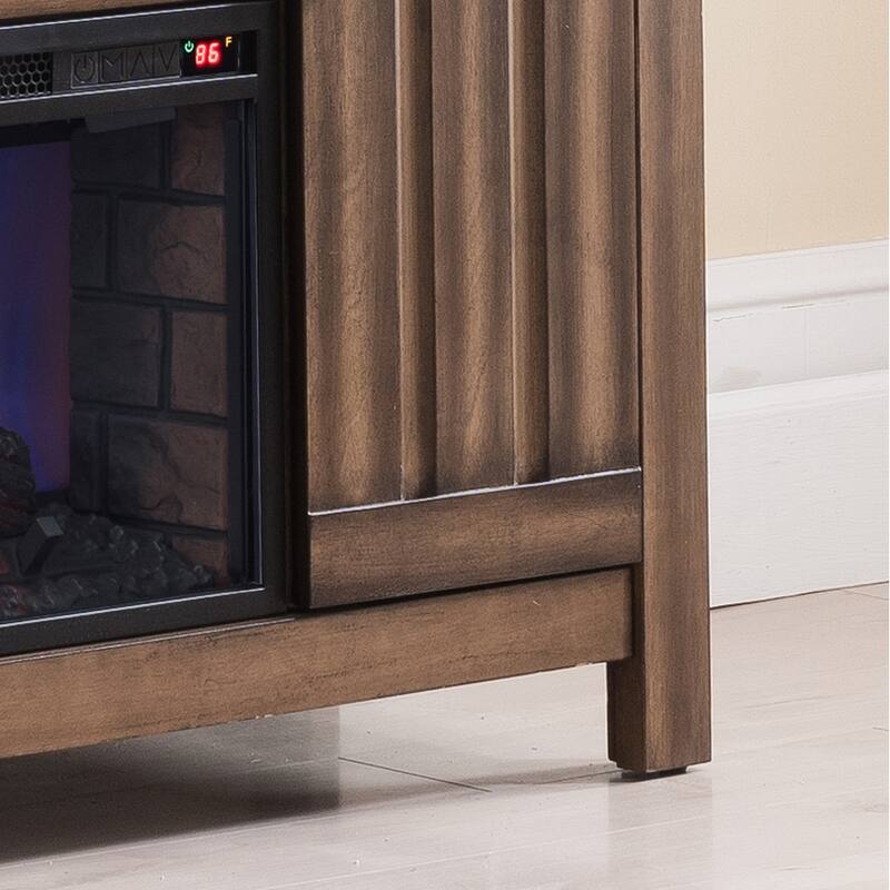 OS Home Infrared Electric Fireplace Media Console with 28inch Wide Landscape Infrared Insert