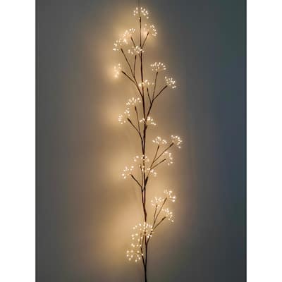 LED Lighted Artificial Floral Christmas Wall Branch - 5.75'