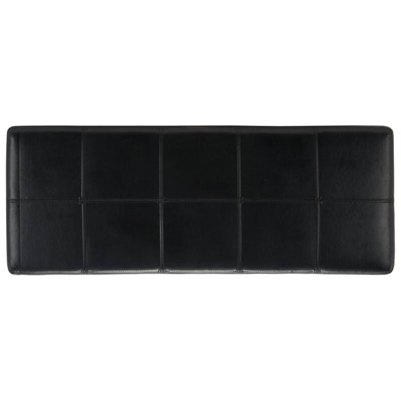 SAFAVIEH Kerrie Brown Bicast Leather/Wood Storage Bench - 46.9" x 18.3" x 16.7" - 47Wx18Dx17H