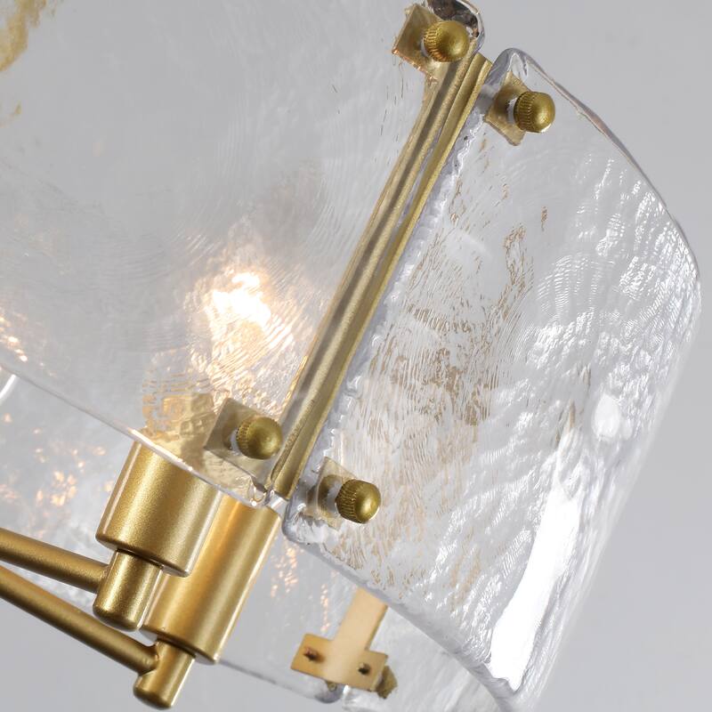 6 - Light 19.68'' Dimmable Modern Drum Candle Chandelier With Glass Shade - 19.68 in