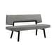 preview thumbnail 3 of 14, Channell Mid-Century 63" Upholstered Wood Entryway Dining Bench