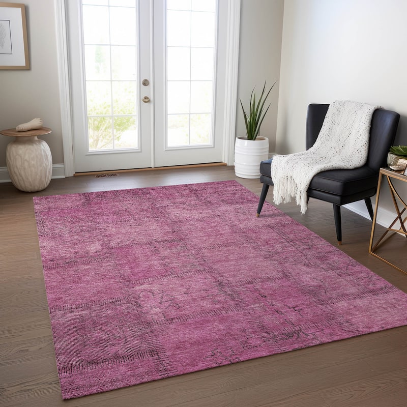 Machine Washable Indoor/ Outdoor Chantille Boho Traditional Rug - Blush - 2'6" x 3'10"
