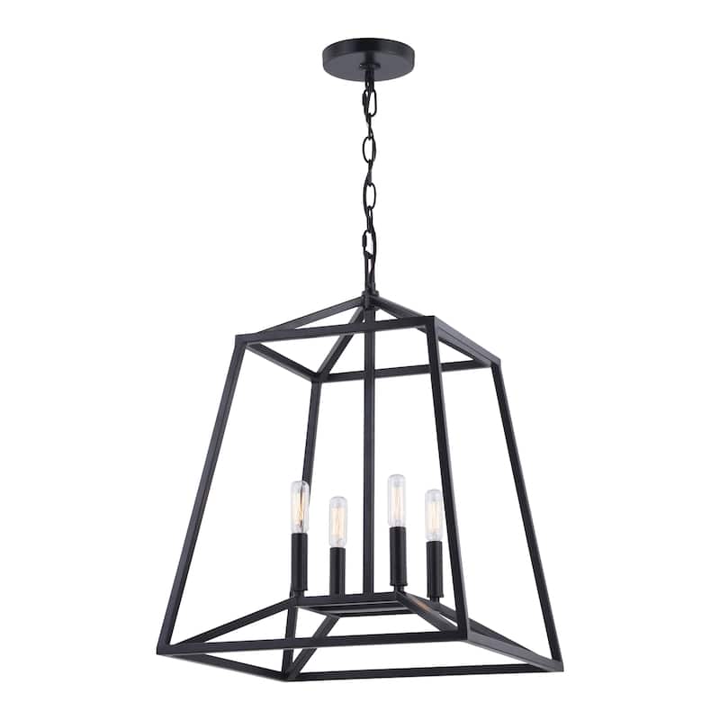 Hayes Black Farmhouse Open Cage Indoor/ Outdoor Pendant Lantern