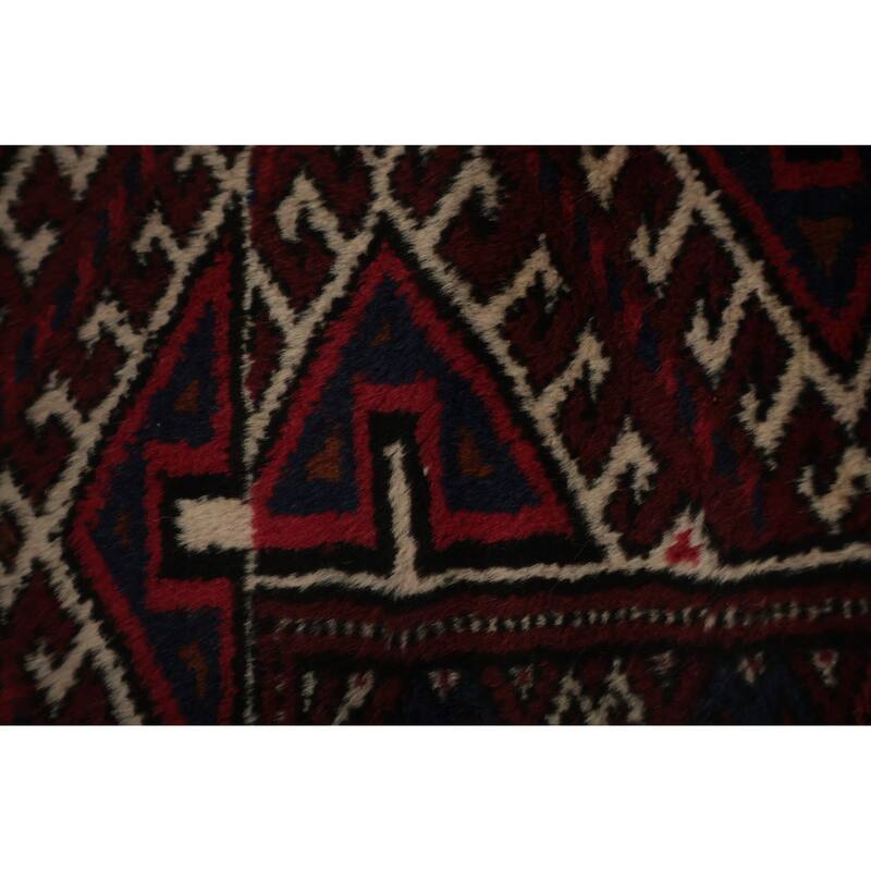 Hand Knotted Oriental 100% Wool Carpet Traditional All-Over Red Turkoman Area Rug - 11' 4'' X 7' 6''