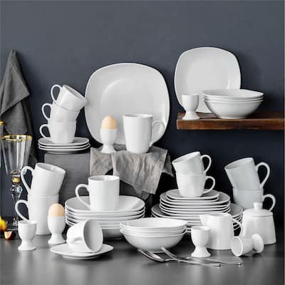 MALACASA Elisa Porcelain 50-piece Dinnerware Set (Service for 6)