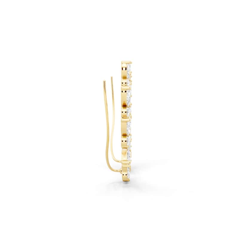 Auriya 14k Gold 3 3/4ctw Lab Grown Diamond Climber Earrings (E-F VS)