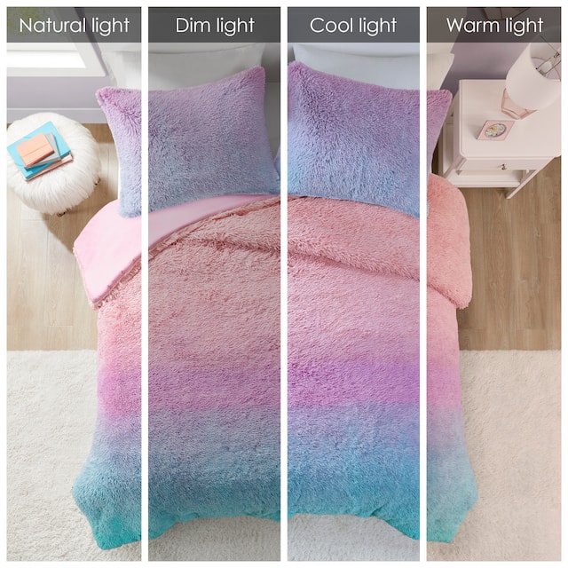 Mi Zone Talia Ombre Shaggy Faux Fur Comforter Set
