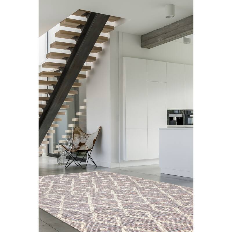 ECARPETGALLERY Braid weave Sienna Grey Wool Rug - 4'11 x 7'9