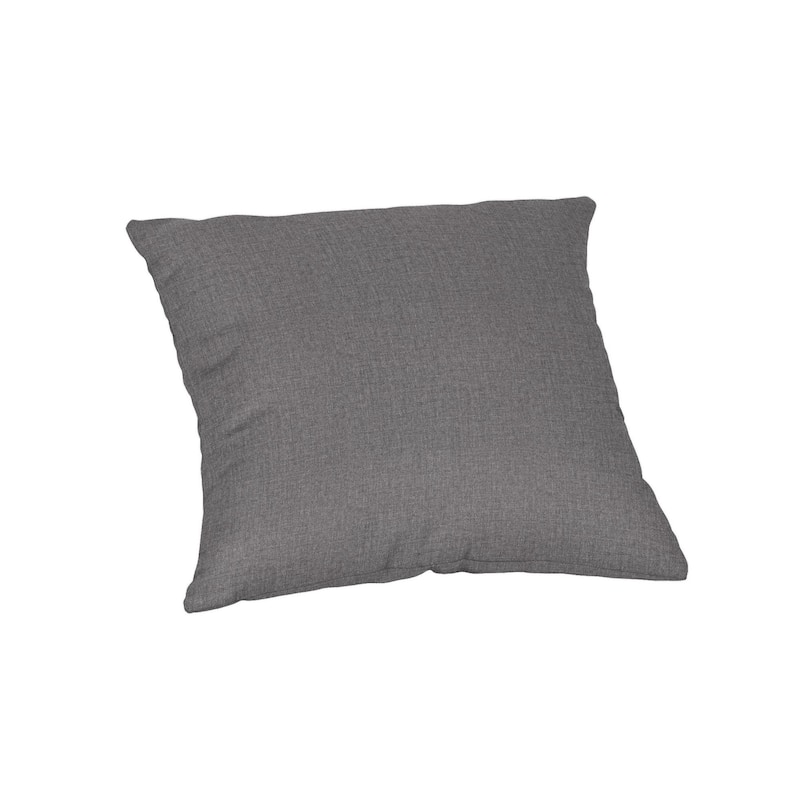 Sunbrella® Solid Fabric 1-Piece Indoor/Outdoor Square Throw Pillow, 15"W x 15"L, Cast Silver - Cast Slate