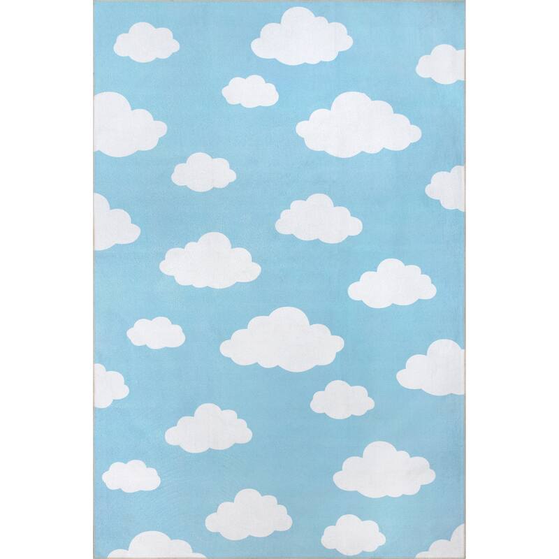 Nuloom Lilia SpinClean Machine Washable Kids Cloud Area Rug