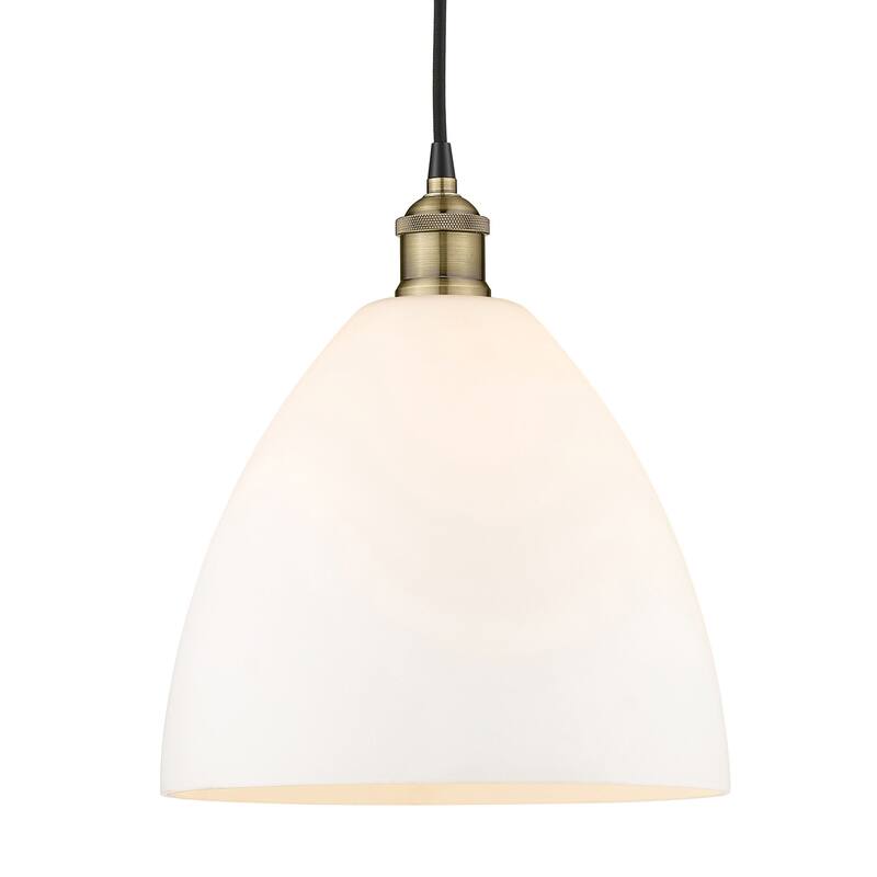 Innovations Lighting 616-1P-14-12 Edison Dome Pendant Edison Dome 12" - Black Antique Brass / Matte White