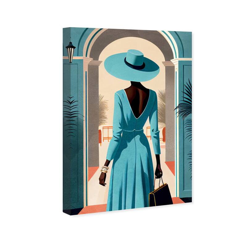 Wynwood Studio Fashion and Glam Set the Stage Blue and Teal Modern & Contemporary Wall Art Canvas Print