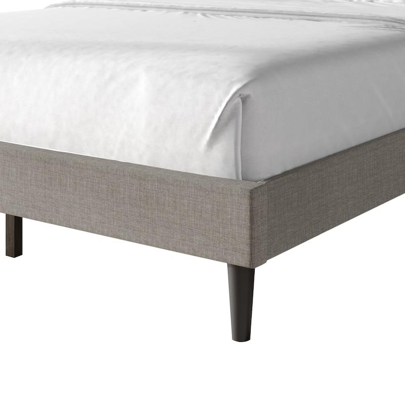 CraftPorch Elegance Wingback Upholstered Linen Bed