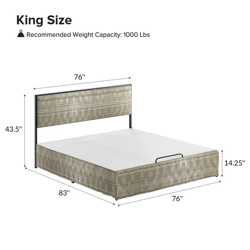Oliver Modern Washable Slipcover Bed Upholstered Metal by HULALA HOME