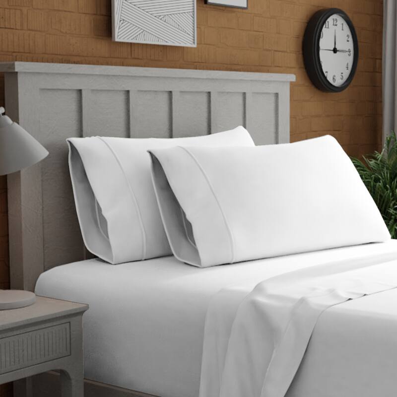 Purity Home Organic 100% Cotton Ultra-Light Percale Pillowcase Set