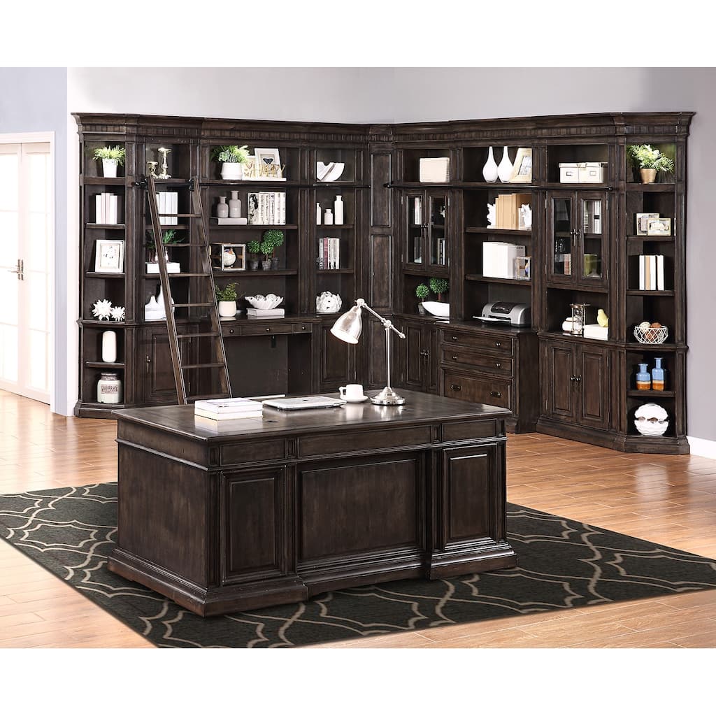Fairview Home 15 Piece Modular Library Wall Desk - 120.5W x 140.5D x 94H