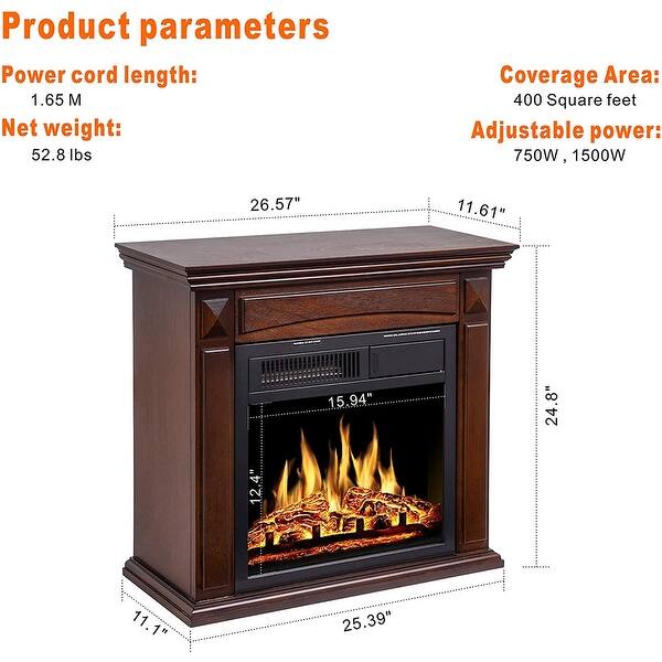 Electric Fireplace Mantel Package Wood Surround Firebox Freestanding Corner Fireplace Infrared Quartz Heater 750w 1500w On Sale Overstock 31524719