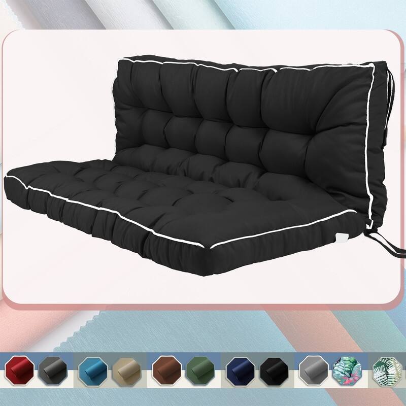 Porch Swing Replacement Cushion, 55in Outdoor Bench Cushions with Backrest Thicken 4"