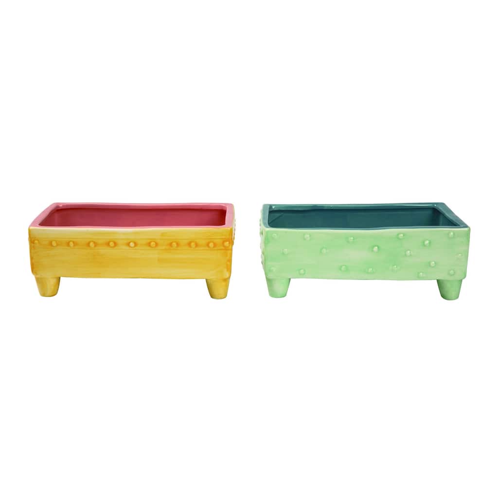 Transpac Large Dol Rectangular Container Set of 2 Spring Home Decorations - Multicolor