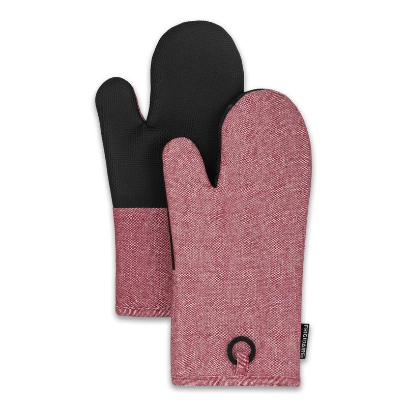 Red Heat Resistant Thick Soft Quilted Lining Kitchen Cotton & Neoprene Oven Glove Mitts - 1 pair - 1 pair - Red