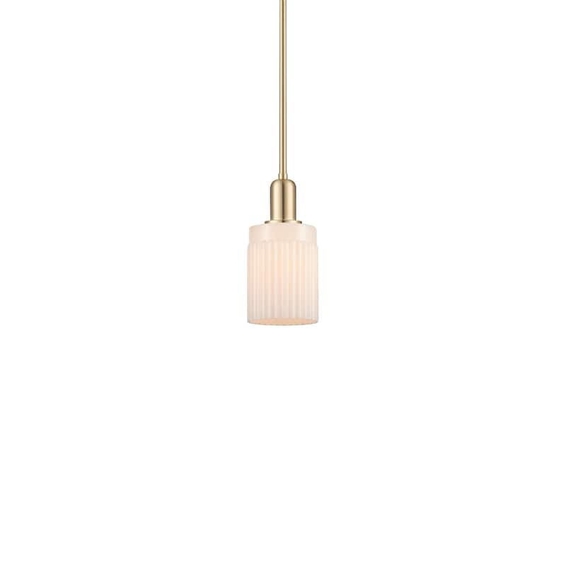 Innovations Lighting 716-1S-10-5 Hadley Pendant Hadley 5" Wide Mini - Champagne Bronze / Matte White