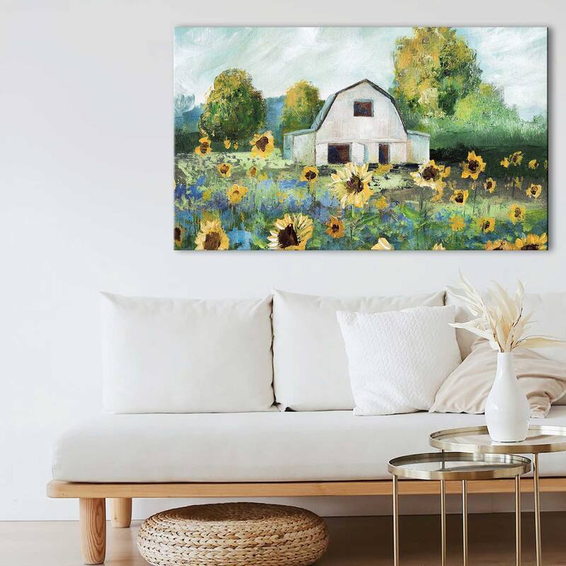 "Sunflower Barn " by Nan Print on Canvas