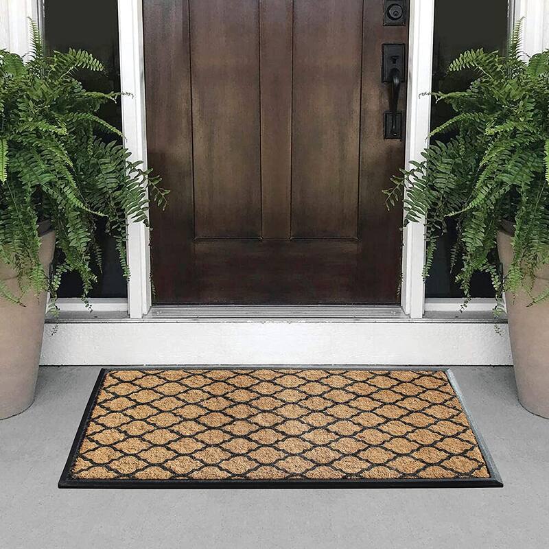 A1HC Natural Coir & Rubber Door Mat, 30x48, Thick Durable Doormats for Outdoor Entrance
