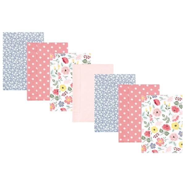 slide 1 of 1, Hudson Baby Infant Girl Cotton Flannel Burp Cloths, Modern Botanical 7 Pack, One Size - Modern Botanical 7 Pack - One Size One Size - Modern Botanical 7 Pack