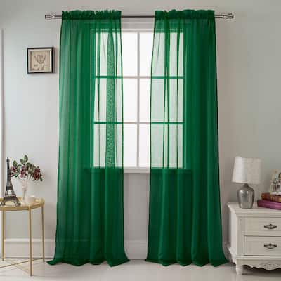 RT Designer Collection Celine Sheer 84 or 90-inch Rod Pocket Curtain Panel