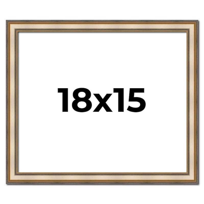18x15 Frame Gold Solid Wood Shadow Box Width 1.5 Inches | Interior Frame Depth 2 3/8 Inches
