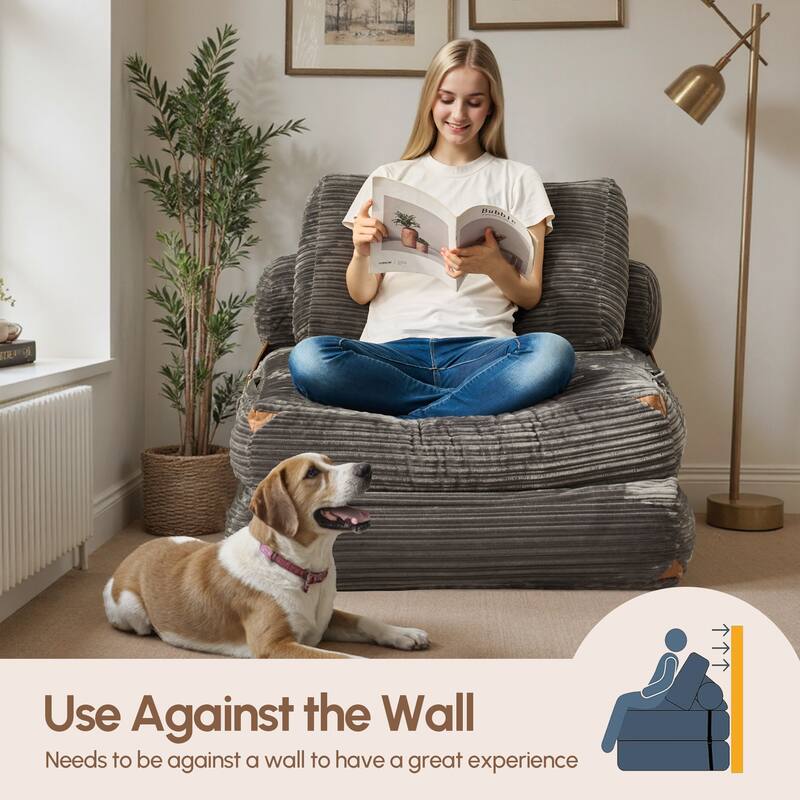 XIZZI Convertible Corduroy Floor Chair Folding Sofa Bed