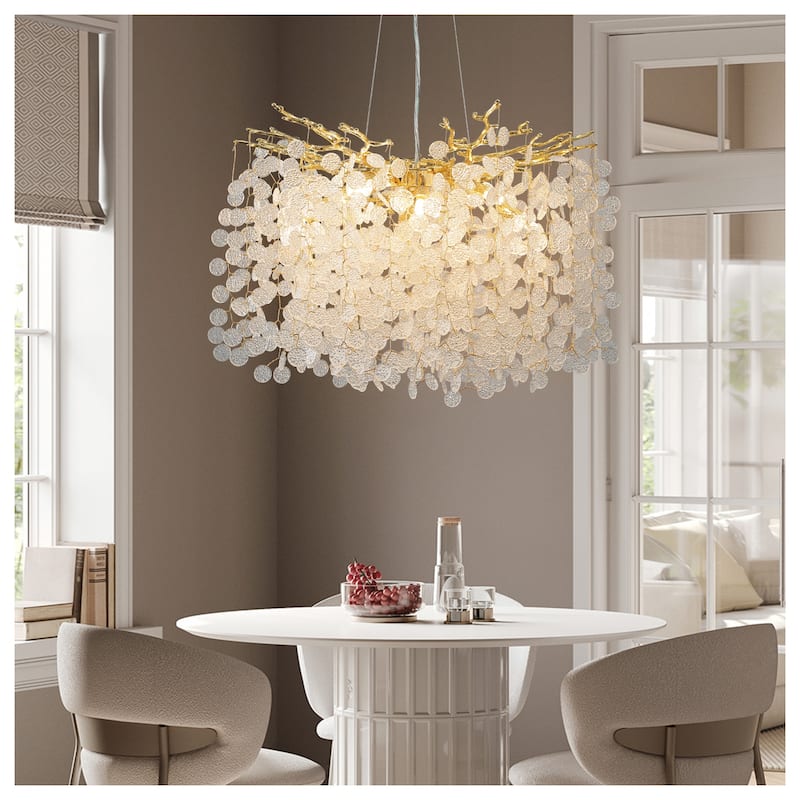 KAYLA 47.2" 18-Lights Gold Modern Tree Branch Chandelier, Luxury K9 Crystal Chandelier