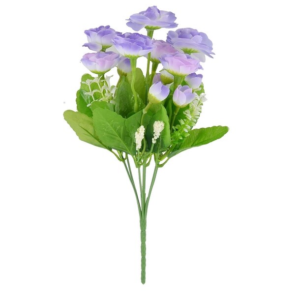 Living Room Party Decor Rose Buds Artificial Flower Bouquet Purple 30cm Long