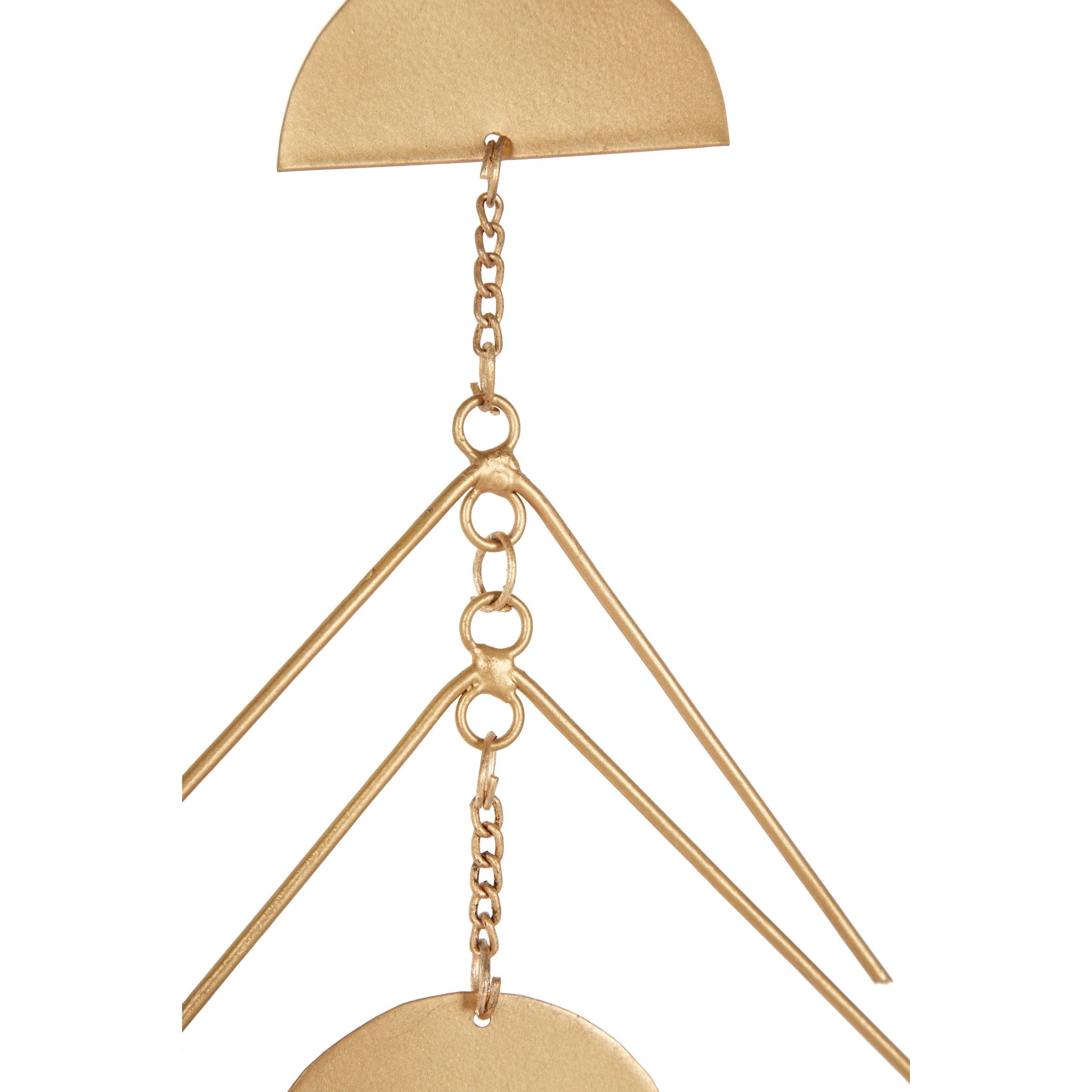 Set Of 2 Large Celestial And Geometric Shape Gold Metal Wind Chime Overstock 32168281