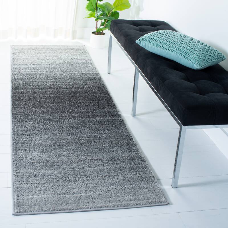 SAFAVIEH Adirondack Muzeyyen Ombre Distressed Rug - 2'6" x 14' Runner - Grey/Dark Grey