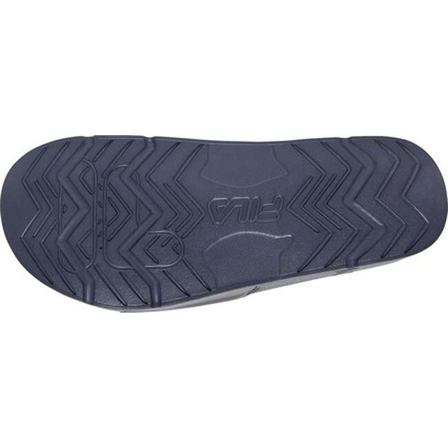 navy blue fila slides