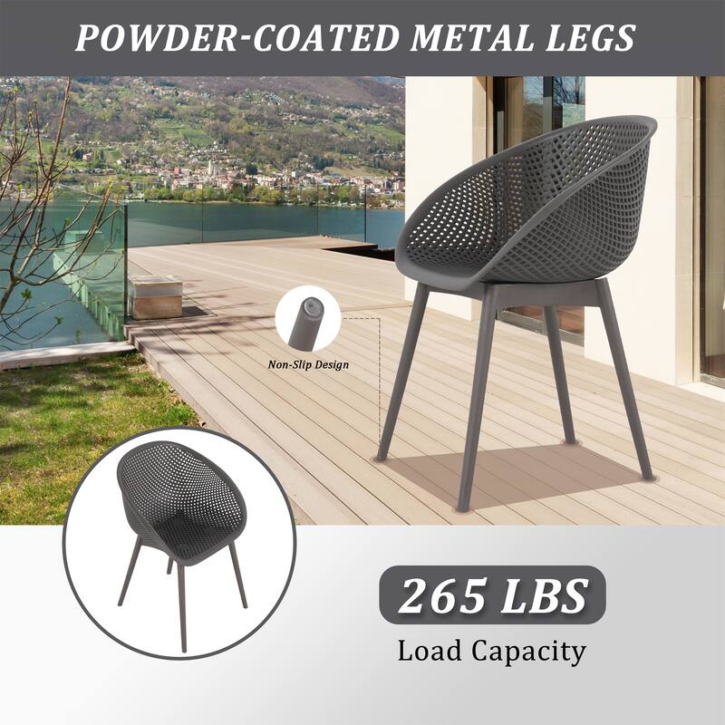 Modern Lounge Chairs - All-Weather PP, Lightweight, 2-Pack