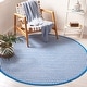 preview thumbnail 46 of 94, SAFAVIEH Handmade Flatweave Montauk Adrian Casual Cotton Rug 6' Round - Blue/Ivory - Round