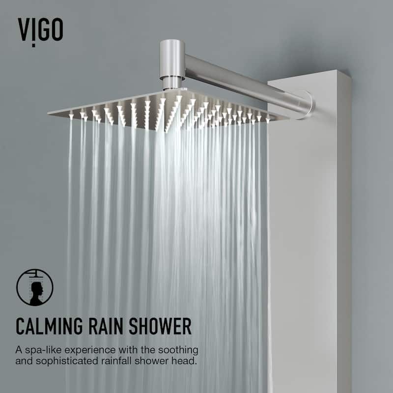 VIGO Sutton 58" H x 5" W 4-Jet Shower Panel with Square Shower Head