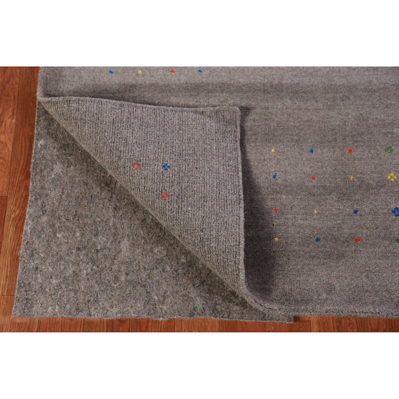 Hand Knotted Oriental 100% Wool Carpet Tribal Tribal Greys & Charcoal Gabbeh Area Rug - 10' 1'' X 8' 5''