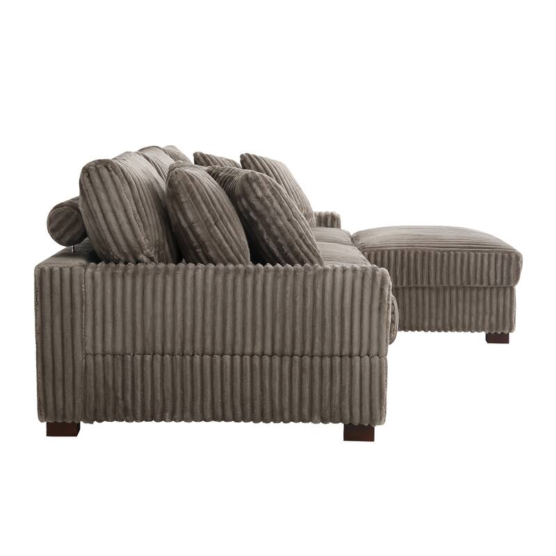 Modular Sectional Sofa Set with Adjustable Headrests and Ottomans