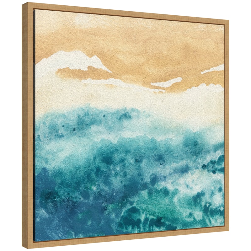 Kate and Laurel Sylvie On Warm Sand Framed Canvas by Janet Meinke-Lau - 22x22