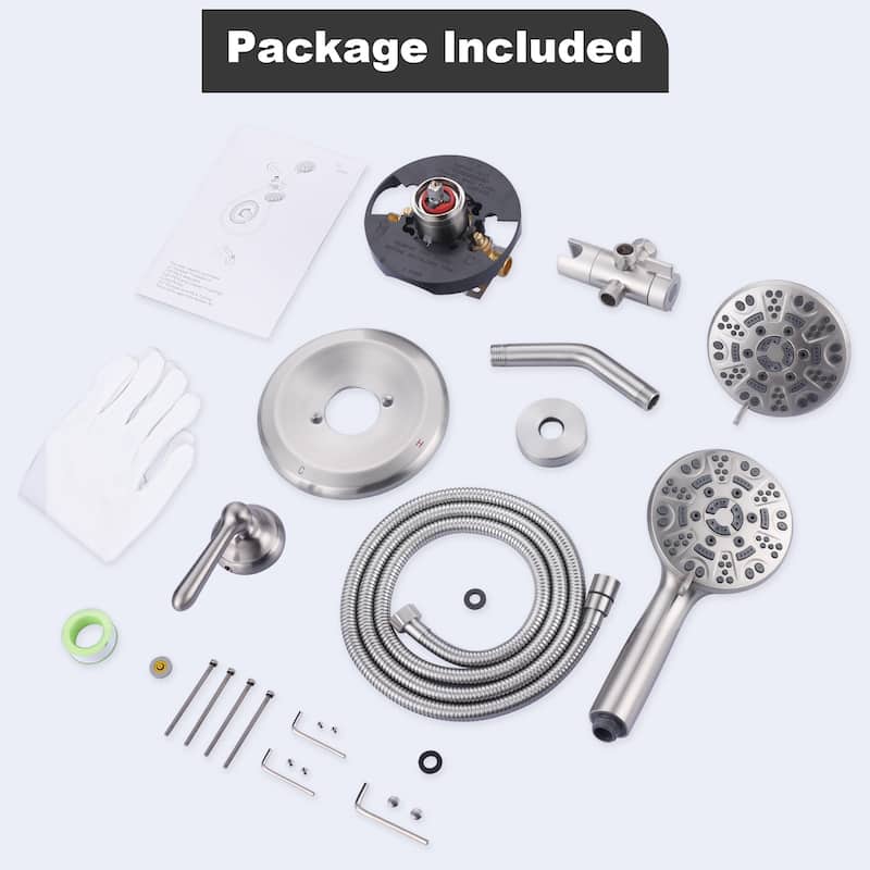 WOWOW 7-spray Wall Mount Dual Shower Head Faucet
