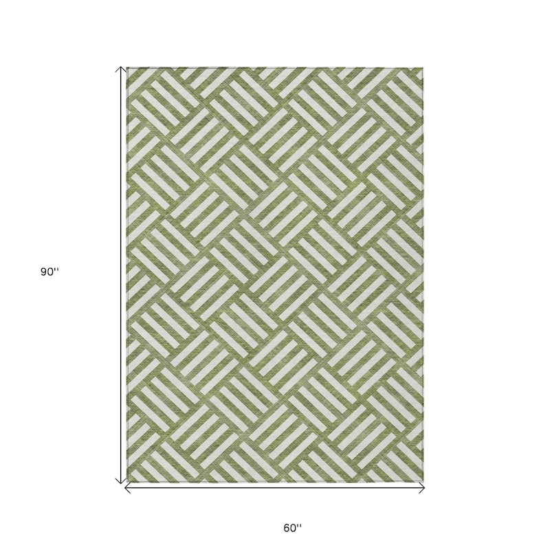 HomeRoots Geometric Transitional Rectangle Outdoor Rug
