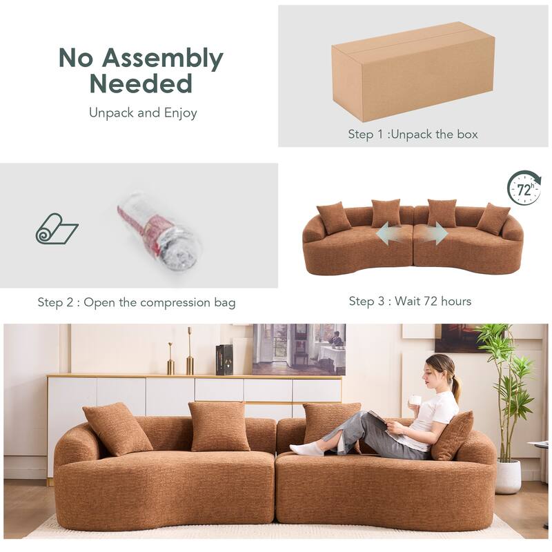 GDFStudio - Soft Upholstered 110" Curved Modular Sectional Sofa