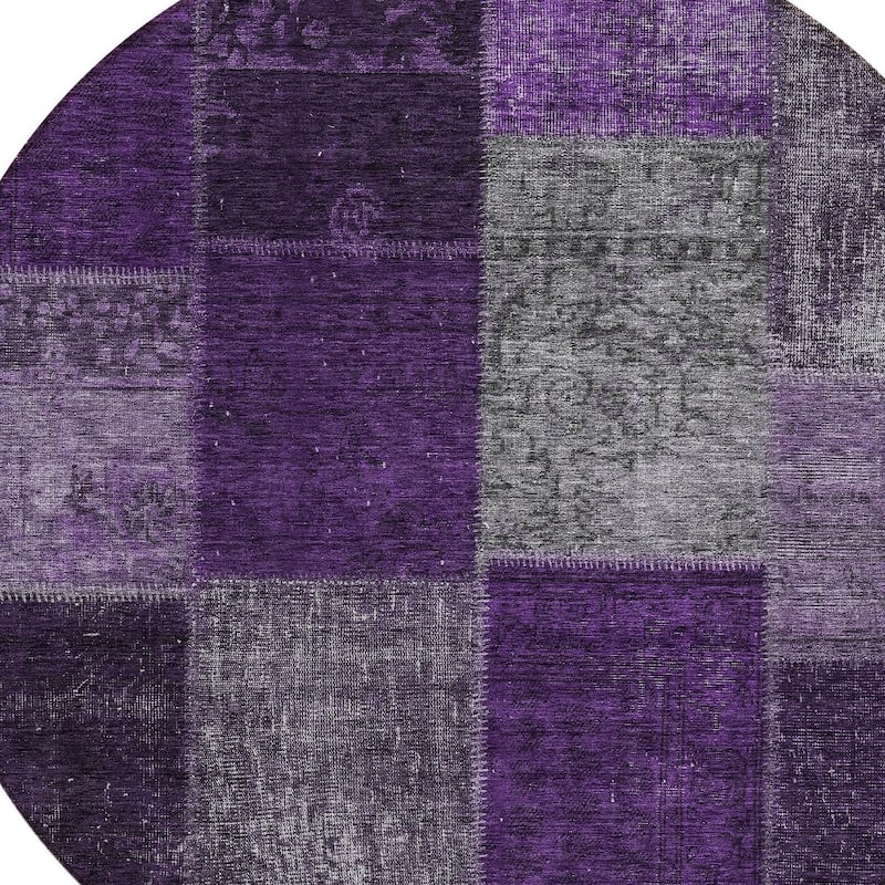 HomeRoots Patchwork Transitional Rectangle Outdoor Rug