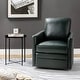 preview thumbnail 25 of 55, Terrance Transitional Swivel Faux Leather Barrel Accent Chair with Metal Base